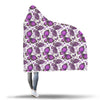 Purple Butterfly Pattern Print Hooded Blanket-grizzshop