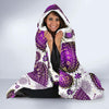 Purple Butterfly Pattern Print Hooded Blanket-grizzshop