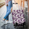 Purple Butterfly Pattern Print Luggage Cover Protector-grizzshop