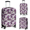 Purple Butterfly Pattern Print Luggage Cover Protector-grizzshop