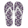 Purple Butterfly Pattern Print Men & Women Flip Flops-grizzshop