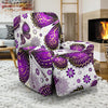 Purple Butterfly Pattern Print Recliner Cover-grizzshop