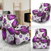 Purple Butterfly Pattern Print Recliner Cover-grizzshop