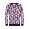 Purple Butterfly Pattern Print Women Crewneck Sweatshirt-grizzshop