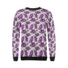 Purple Butterfly Pattern Print Women Crewneck Sweatshirt-grizzshop