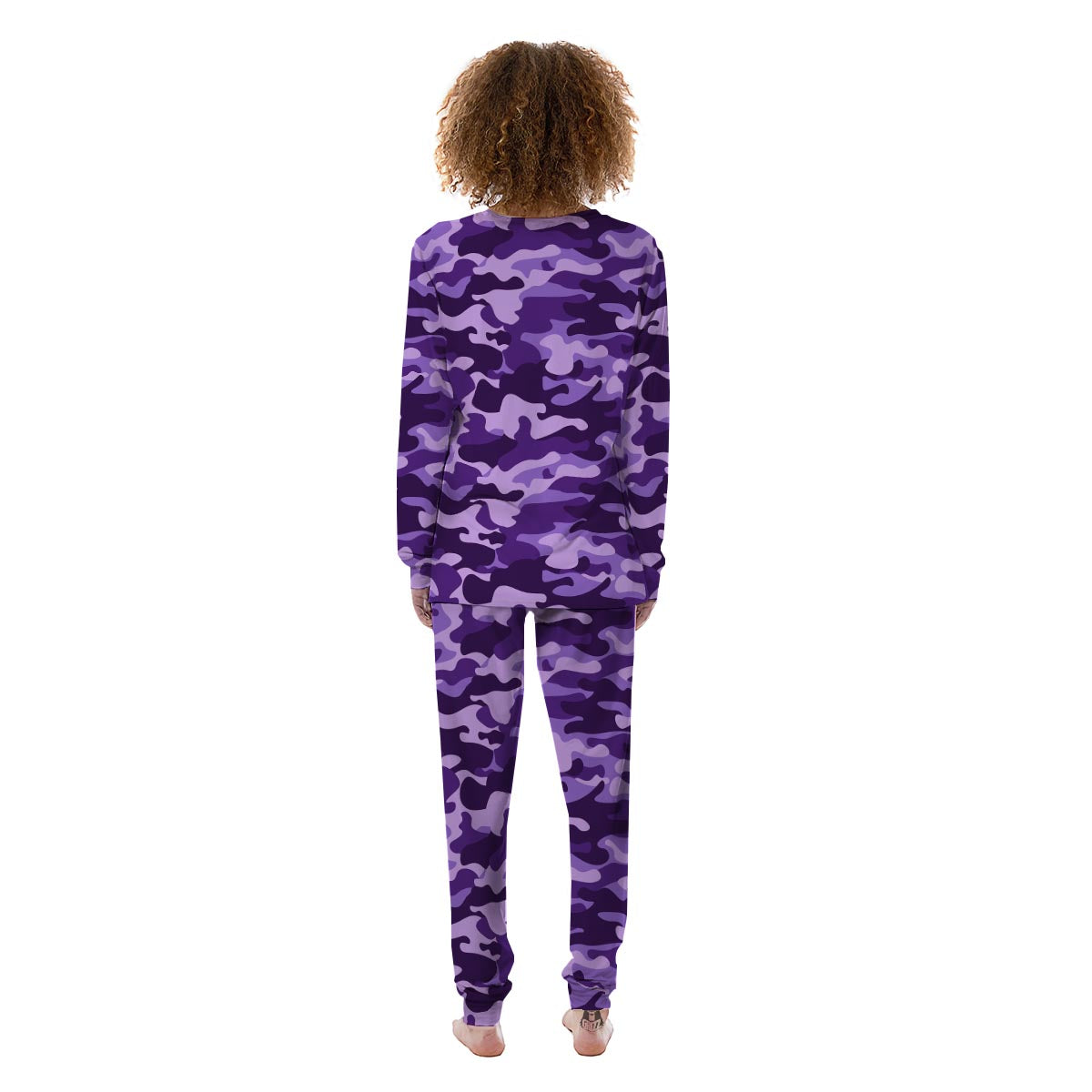 Purple Camo And Camouflage Print Women's Pajamas-grizzshop