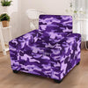 Purple Camo Print Armchair Cover-grizzshop