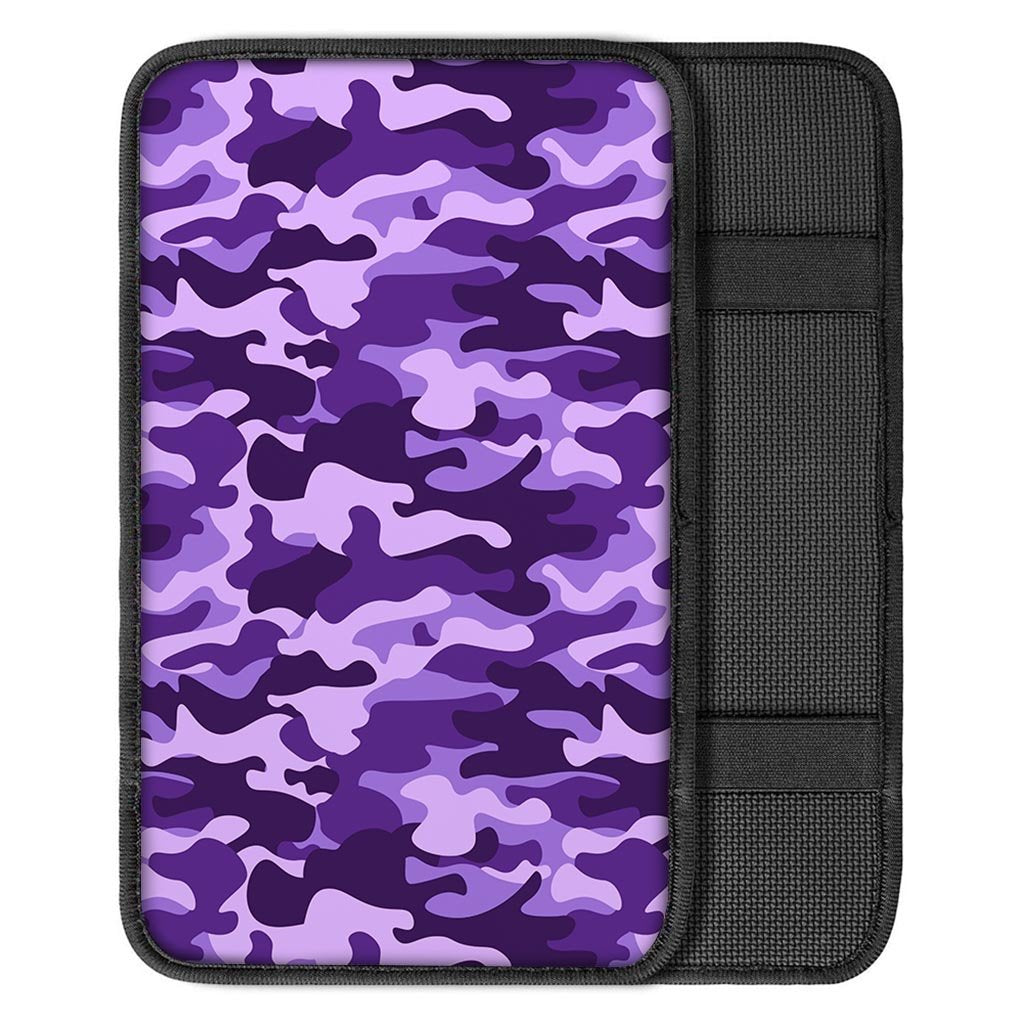 Purple Camo Print Car Console Cover-grizzshop