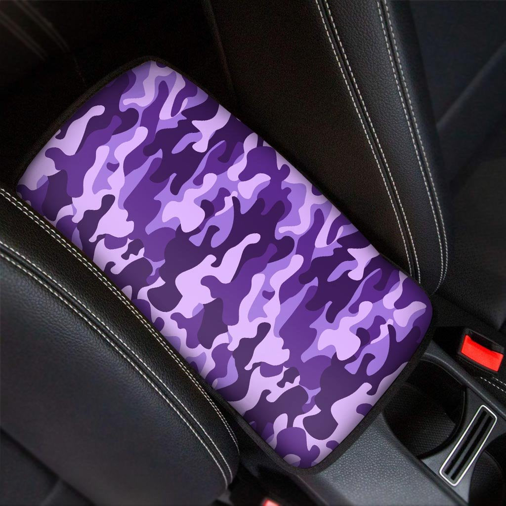 Purple Camo Print Car Console Cover-grizzshop