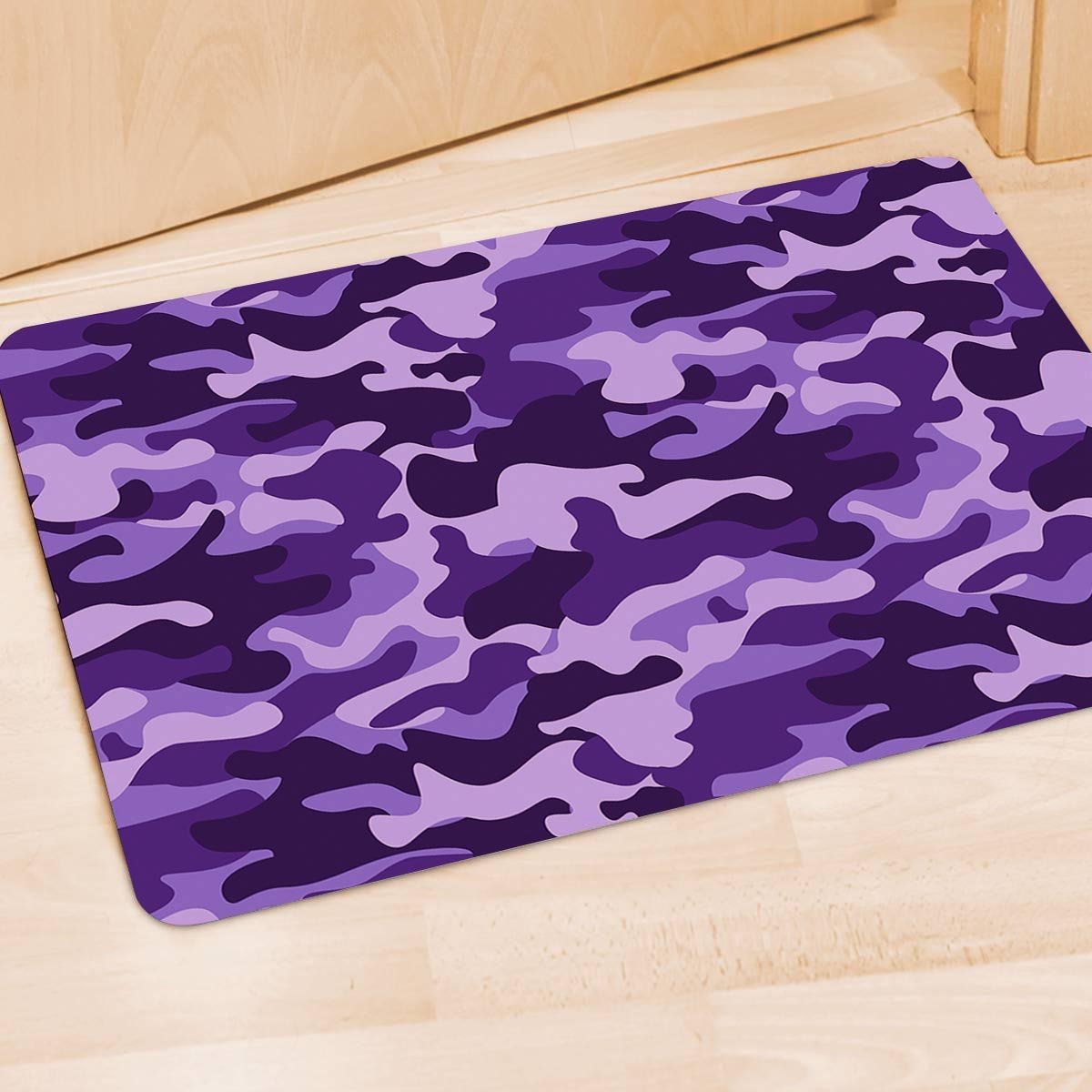 Purple Camo Print Door Mat-grizzshop