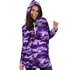 Purple Camo Print Hoodie Dress-grizzshop