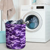 Purple Camo Print Laundry Basket-grizzshop