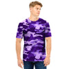 Purple Camo Print Men T Shirt-grizzshop