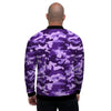 Purple Camo Print Men's Bomber Jacket-grizzshop