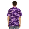 Purple Camo Print Men’s Hawaiian Shirt-grizzshop