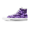 Purple Camo Print Men's High Top Shoes-grizzshop