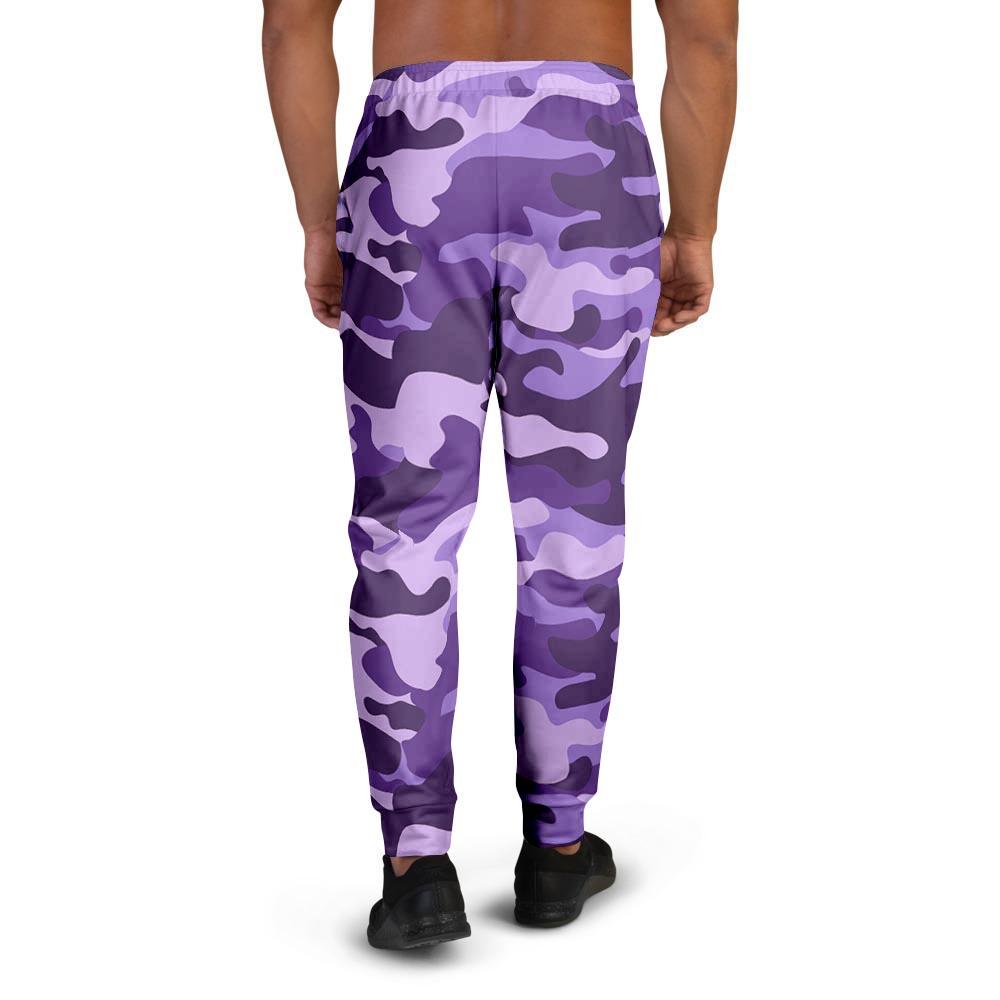 Purple Camo Print Men's Joggers-grizzshop