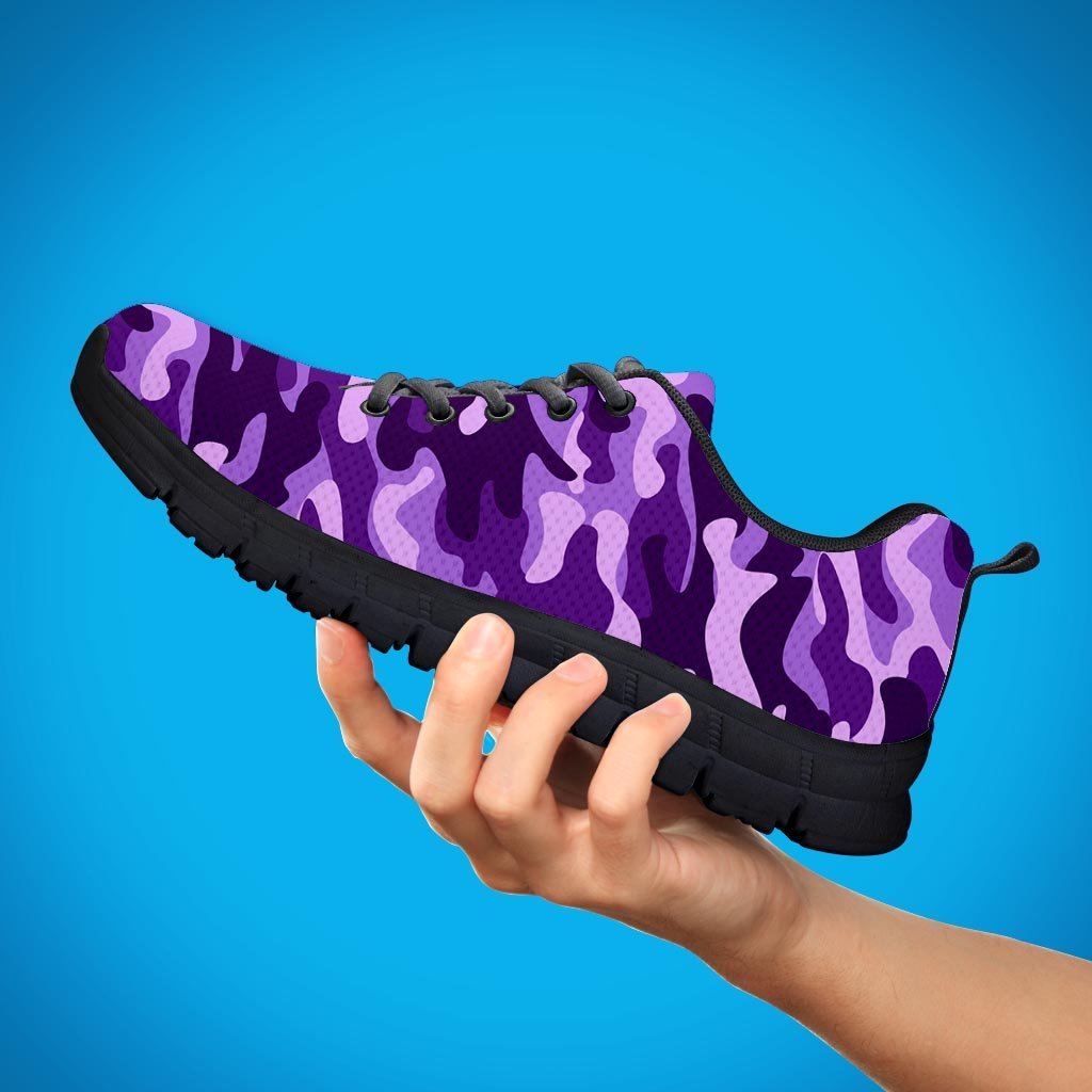 Purple Camo Print Men's Sneakers-grizzshop