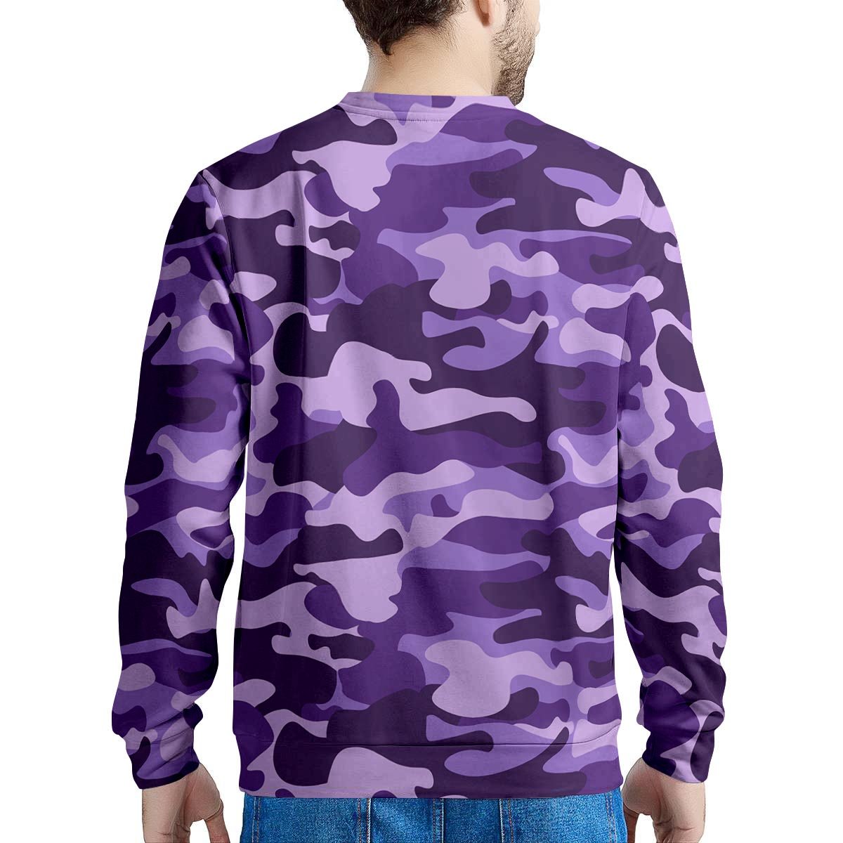 Purple Camo Print Men's Sweatshirt-grizzshop