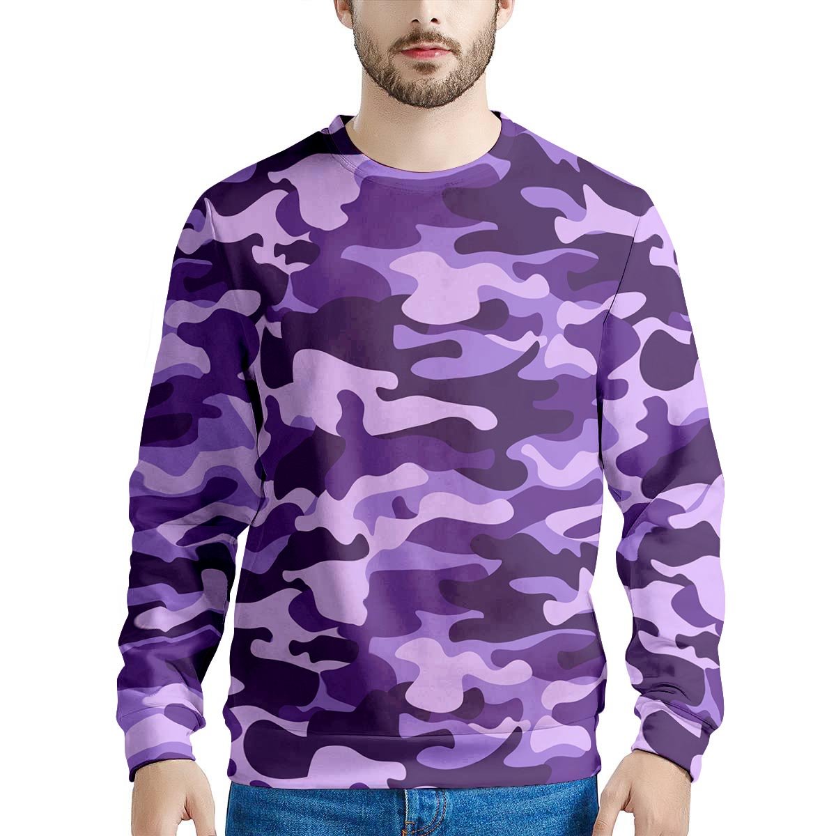 Purple camo sweater deals