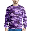 Purple Camo Print Men's Sweatshirt-grizzshop