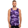 Purple Camo Print Men's Tank Tops-grizzshop