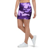 Purple Camo Print Mini Skirt-grizzshop