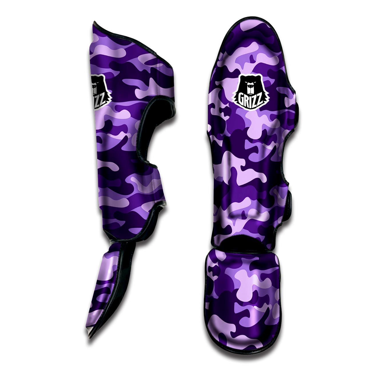 Purple Camo Print Muay Thai Shin Guard-grizzshop