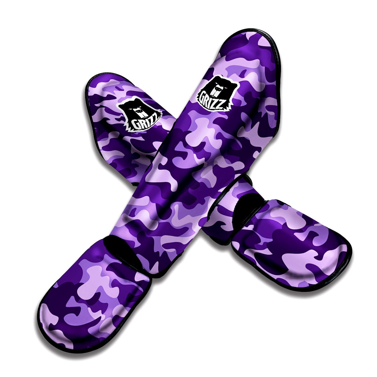 Purple Camo Print Muay Thai Shin Guard-grizzshop