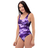 Purple Camo Print One Piece Swimsuite-grizzshop