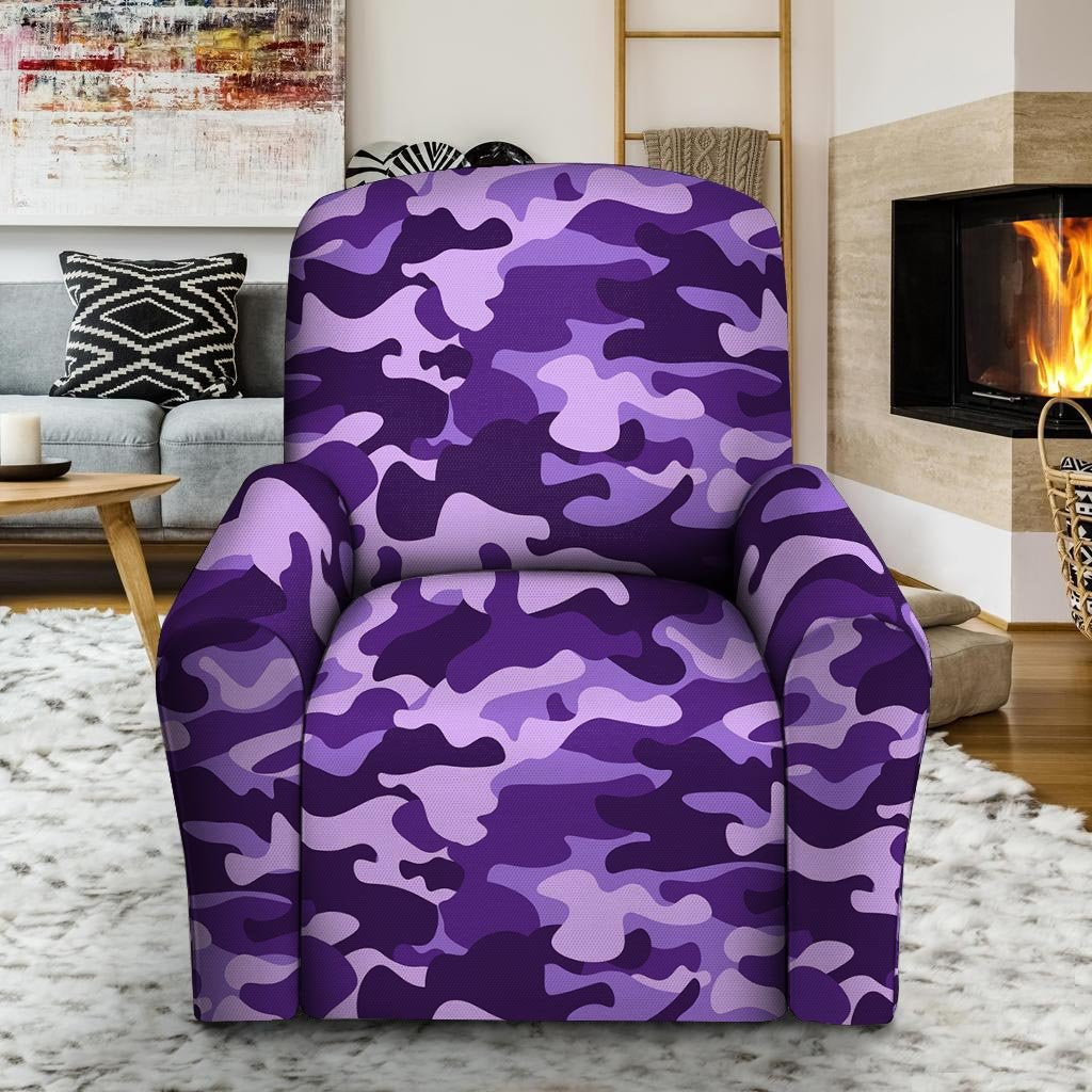 Purple Camo Print Recliner Cover-grizzshop