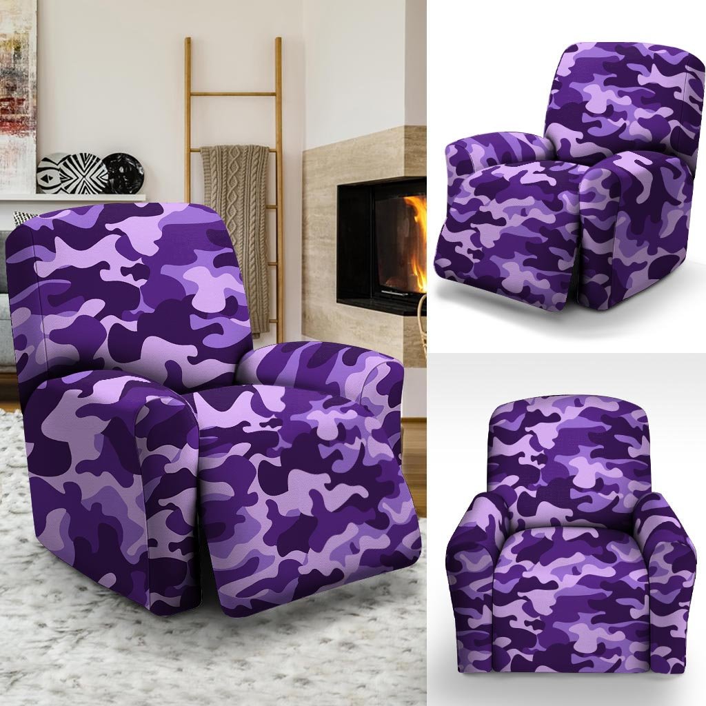 Purple Camo Print Recliner Cover-grizzshop