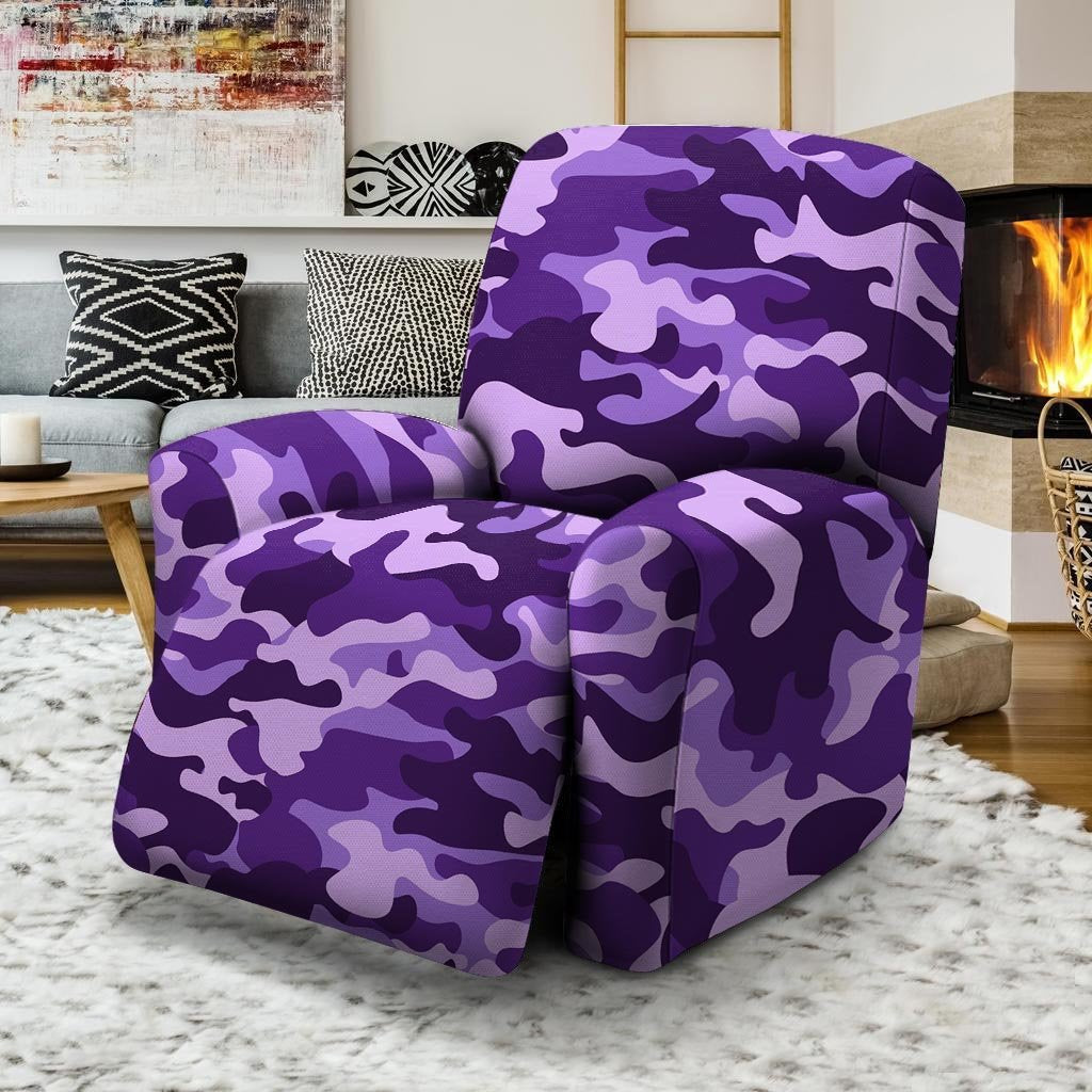 Purple Camo Print Recliner Cover-grizzshop