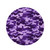 Purple Camo Print Round Rug-grizzshop