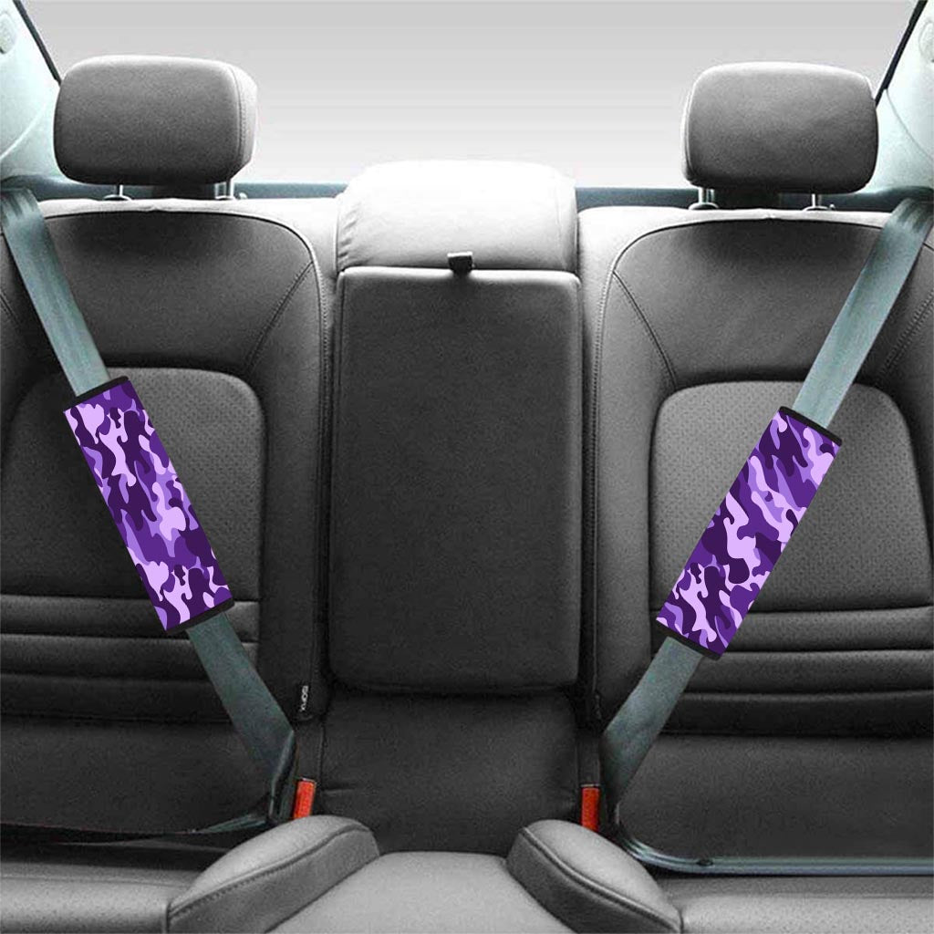 Purple Camo Print Seat Belt Cover-grizzshop