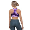 Purple Camo Print Sports Bra-grizzshop