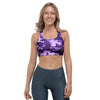 Purple Camo Print Sports Bra-grizzshop