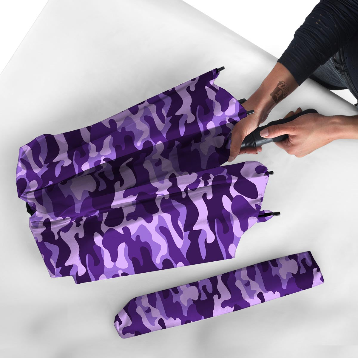 Purple Camo Print Umbrella-grizzshop