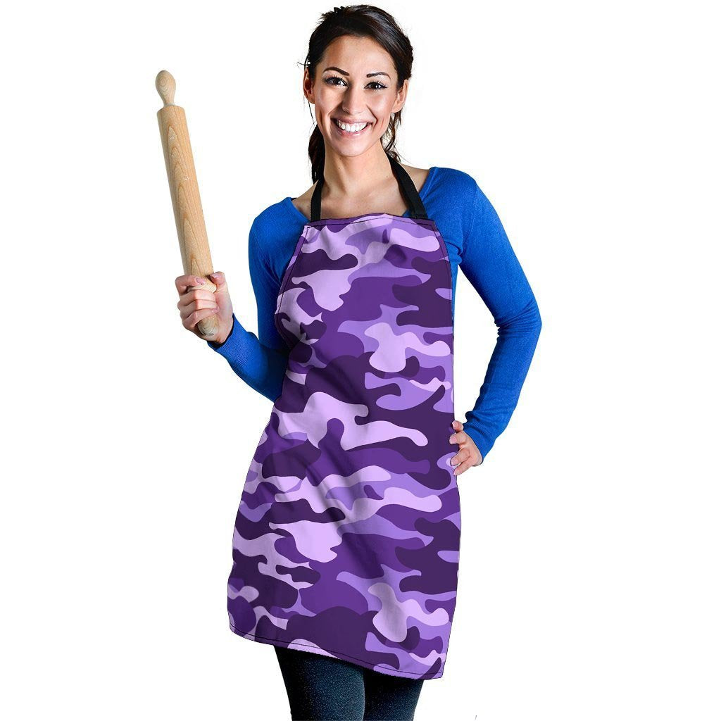 Purple Camo Print Women's Apron-grizzshop