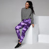 Purple Camo Print Women's Joggers-grizzshop