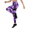 Purple Camo Print Women's Leggings-grizzshop