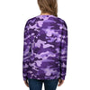 Purple Camo Print Women's Sweatshirt-grizzshop