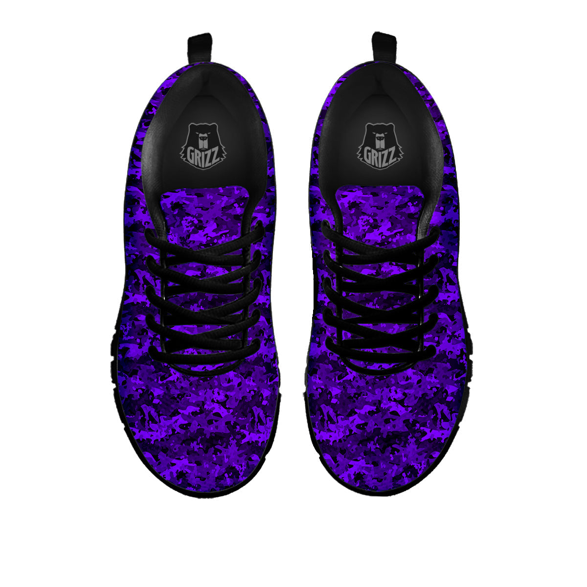 Purple Camouflage Dark Print Black Sneaker-grizzshop
