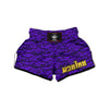 Purple Camouflage Dark Print Muay Thai Boxing Shorts-grizzshop