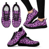 Purple Cheetah Leopard Pattern Print Black Sneaker Shoes For Men Women-grizzshop