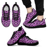 Purple Cheetah Leopard Pattern Print Black Sneaker Shoes For Men Women-grizzshop