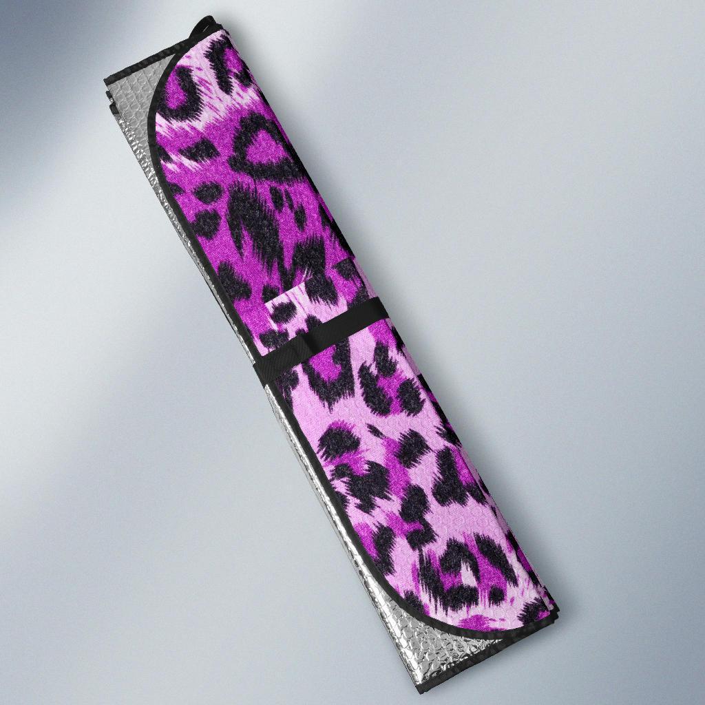 Purple Cheetah Leopard Pattern Print Car Sun Shade-grizzshop