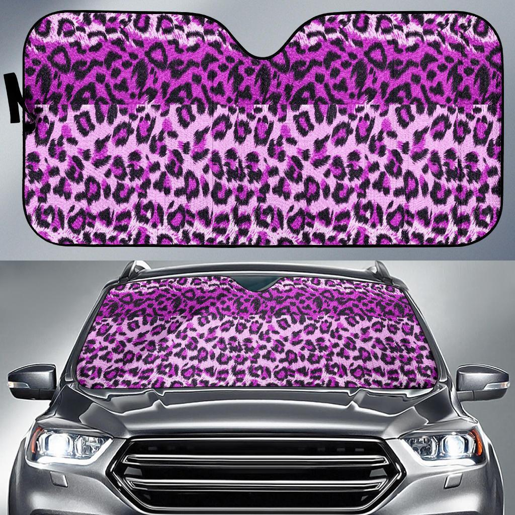 Purple Cheetah Leopard Pattern Print Car Sun Shade-grizzshop
