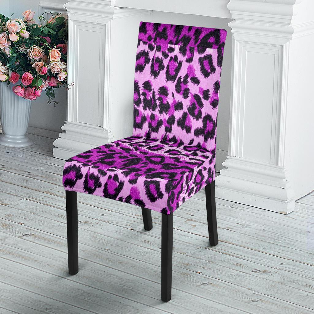 Purple Cheetah Leopard Pattern Print Chair Cover-grizzshop