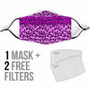 Purple Cheetah Leopard Pattern Print Face Mask-grizzshop